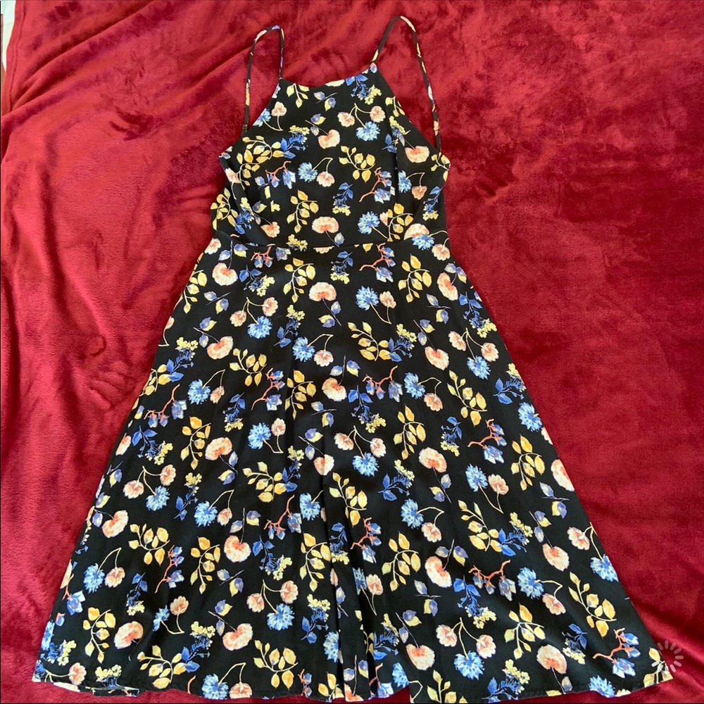 Open back floral midi dress